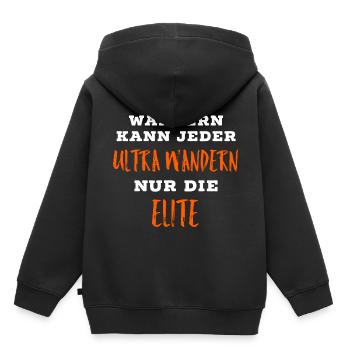 Ultra Wandern Elite lustige Sprüche - Kinder Premium Organic Hoodie - Schwarz - Hinten - AI Model Kid Male (0cm)