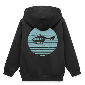 Pilote d'hélicoptère Heli - Sweat Premium à capuche enfant bio - noir - Dos - AI Model Kid Male (0cm)