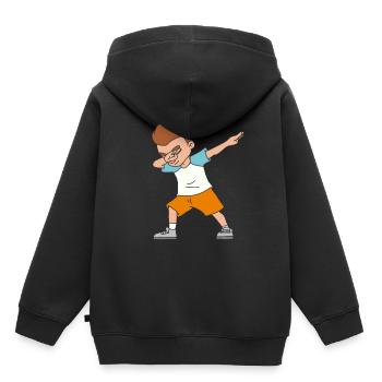 Tamponner garçon - Sweat Premium à capuche enfant bio - noir - Dos - AI Model Kid Male (0cm)