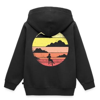 flûte - Sweat Premium à capuche enfant bio - noir - Dos - AI Model Kid Male (0cm)