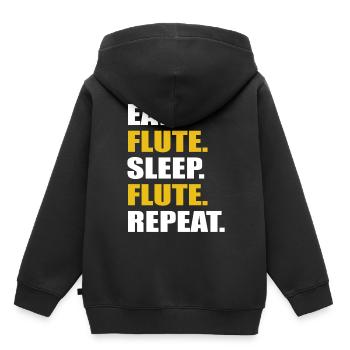 Flute wind instrument musical instrument - Kids Premium Organic Hoodie - black - Back - AI Model Kid Male (0cm)
