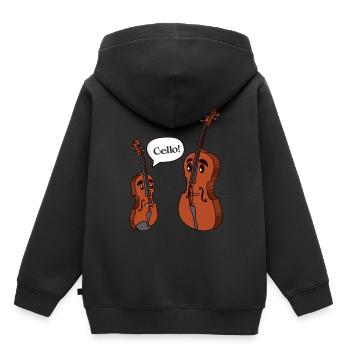 Cello - Kinder Premium Organic Hoodie - Schwarz - Hinten - AI Model Kid Male (0cm)