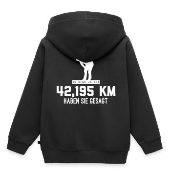 Marathon laufen - Kinder Premium Organic Hoodie - Schwarz - Hinten - AI Model Kid Male (0cm)
