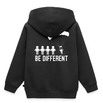 Skydiving Be different - Kinder Premium Organic Hoodie - Schwarz - Hinten - AI Model Kid Male (0cm)