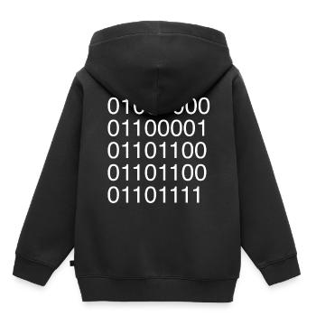 Informaticien code ASCII binaire - Sweat Premium à capuche enfant bio - noir - Dos - AI Model Kid Male (0cm)