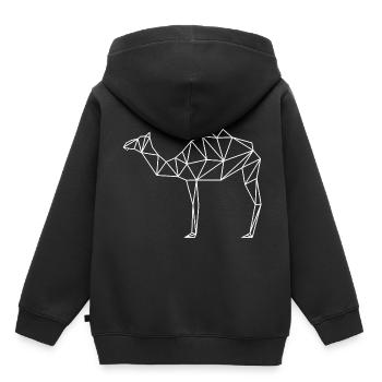 Camel polyart - Sweat Premium à capuche enfant bio - noir - Dos - AI Model Kid Male (0cm)
