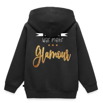 Lustiges Früher war mehr Glamour Party Geschenk - Kinder Premium Organic Hoodie - Schwarz - Hinten - AI Model Kid Male (0cm)