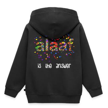 Alaaf Is The Answer Carnaval Confettis Costume Fun - Sweat Premium à capuche enfant bio - noir - Dos - AI Model Kid Male (0cm)