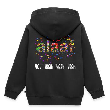 Alaaf You Yeah Yeah Oui carnaval de confettis costume - Sweat Premium à capuche enfant bio - noir - Dos - AI Model Kid Male (0cm)