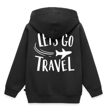 Voyage de voyage - Sweat Premium à capuche enfant bio - noir - Dos - AI Model Kid Male (0cm)