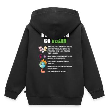Vegan Vegan Vegan Global Warming Animal Love - Kids Premium Organic Hoodie - black - Back - AI Model Kid Male (0cm)