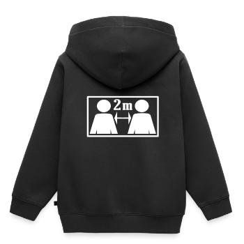 Gardez vos distances - Sweat Premium à capuche enfant bio - noir - Dos - AI Model Kid Male (0cm)