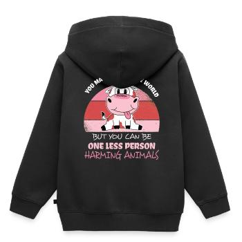 Vegan Tierschutz Tierschützer Veganer Veganerin - Kinder Premium Organic Hoodie - Schwarz - Hinten - AI Model Kid Male (0cm)