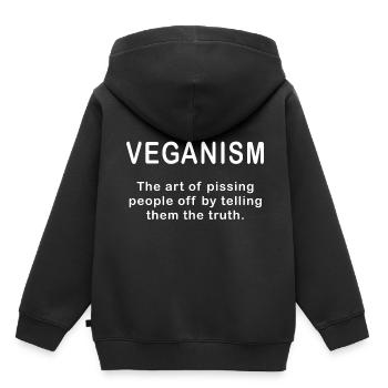 Végétalisme Vegan Vegan Vegan Définition - Sweat Premium à capuche enfant bio - noir - Dos - AI Model Kid Male (0cm)