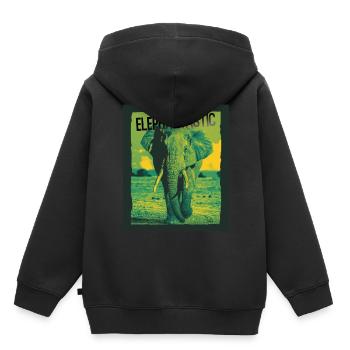 Elephantastic éléphant éléphants animaux amour des animaux - Sweat Premium à capuche enfant bio - noir - Dos - AI Model Kid Male (0cm)