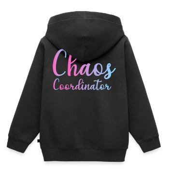 Chaos Coordinator Manager Boss Boss Mom Dad Office - Sweat Premium à capuche enfant bio - noir - Dos - AI Model Kid Male (0cm)