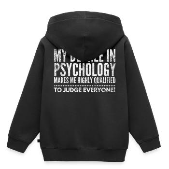 Verrückter Psychologe - Kinder Premium Organic Hoodie - Schwarz - Hinten - AI Model Kid Male (0cm)