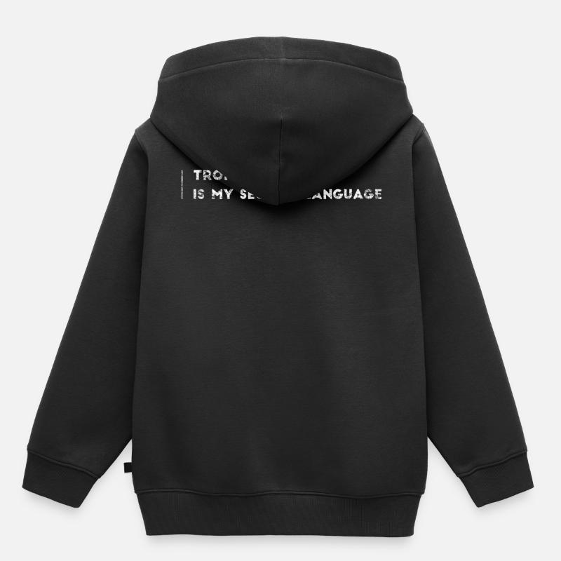 Trombone deuxième langue maternelle - Sweat Premium à capuche enfant bio - noir