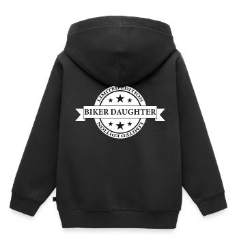 Banderole fille de moto - Sweat Premium à capuche enfant bio - noir - Dos - AI Model Kid Male (0cm)