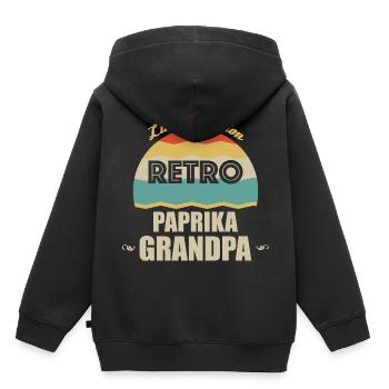 Retro Paprika Grandpa - Kids Premium Organic Hoodie - black - Back - AI Model Kid Male (0cm)