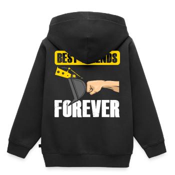 Excavator Friends Meilleurs amis Forever Excavator Shovel - Sweat Premium à capuche enfant bio - noir - Dos - AI Model Kid Male (0cm)