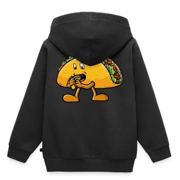 Taco mange un taco - Sweat Premium à capuche enfant bio - noir - Dos - AI Model Kid Male (0cm)