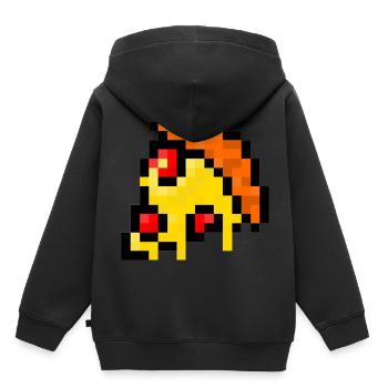 Pixel Pizza - Kinder Premium Organic Hoodie - Schwarz - Hinten - AI Model Kid Male (0cm)