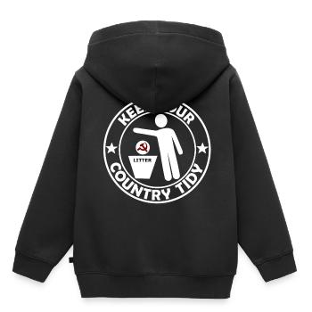 Dictons drôles Socialisme - Sweat Premium à capuche enfant bio - noir - Dos - AI Model Kid Male (0cm)