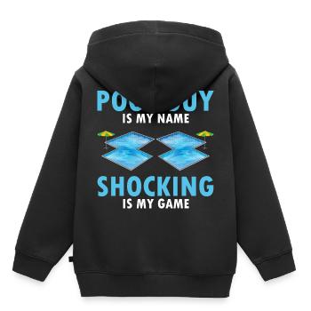 Conceptions de sauveteurs pour les techniciens de piscine - Sweat Premium à capuche enfant bio - noir - Dos - AI Model Kid Male (0cm)