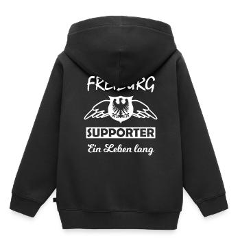 Les supporters de Breisgau - Sweat Premium à capuche enfant bio - noir - Dos - AI Model Kid Male (0cm)