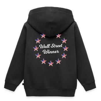 Amérique Wall Street - Sweat Premium à capuche enfant bio - noir - Dos - AI Model Kid Male (0cm)