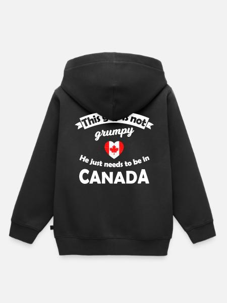 Chez nous au Canada - Sweat Premium à capuche enfant bio - noir