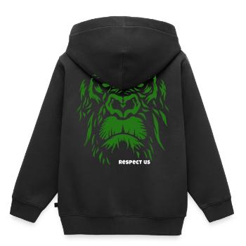 Respect Us - Gorilla - Kinder Premium Organic Hoodie - Schwarz - Hinten - AI Model Kid Male (0cm)