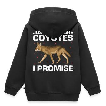Conception de coyote pour les réacteurs de coyote - Sweat Premium à capuche enfant bio - noir - Dos - AI Model Kid Male (0cm)