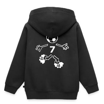 Le chiffre sept - Sweat Premium à capuche enfant bio - noir - Dos - AI Model Kid Male (0cm)