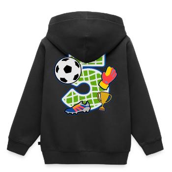 Fußball 5. Geburtstagsparty Nummer 5 - 5 Jahre - Kinder Premium Organic Hoodie - Schwarz - Hinten - AI Model Kid Male (0cm)