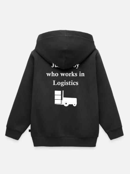 Staplerfahrer in Aktion - Kinder Premium Organic Hoodie - Schwarz