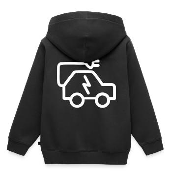 Voiture électrique - Sweat Premium à capuche enfant bio - noir - Dos - AI Model Kid Male (0cm)