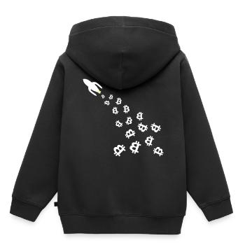 Die Coin Raketen - Kinder Premium Organic Hoodie - Schwarz - Hinten - AI Model Kid Male (0cm)