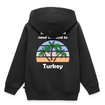 Touriste en Turquie - Sweat Premium à capuche enfant bio - noir - Dos - AI Model Kid Male (0cm)