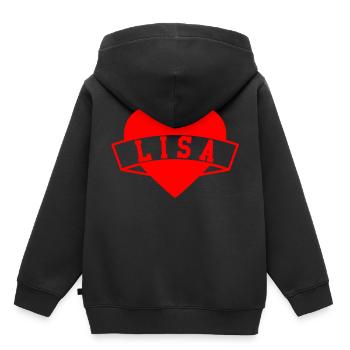 Lisa Herzen - Kinder Premium Organic Hoodie - Schwarz - Hinten - AI Model Kid Male (0cm)