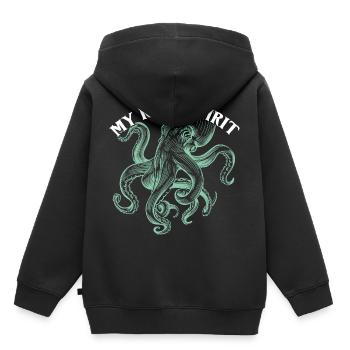 Céphalopodes céphalopodes poulpe mon inspiration - Sweat Premium à capuche enfant bio - noir - Dos - AI Model Kid Male (0cm)