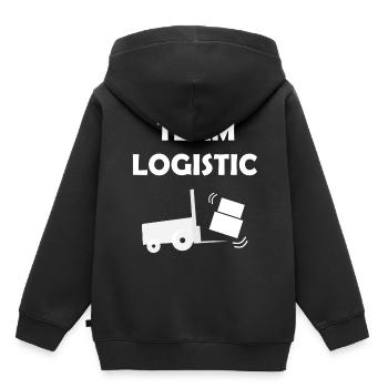Transport and storage - Kids Premium Organic Hoodie - black - Back - AI Model Kid Male (0cm)