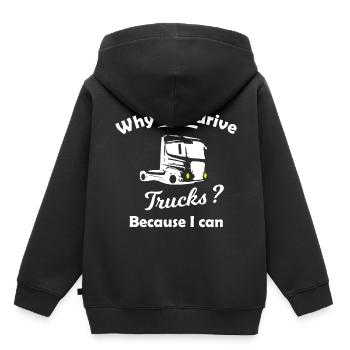 LKW Fahrer - Kinder Premium Organic Hoodie - Schwarz - Hinten - AI Model Kid Male (0cm)