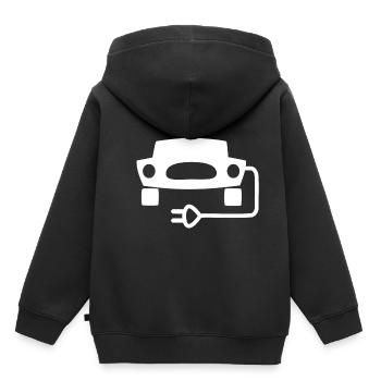 Les voitures électriques - Sweat Premium à capuche enfant bio - noir - Dos - AI Model Kid Male (0cm)