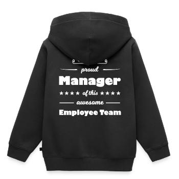 Le drôle de manager - Sweat Premium à capuche enfant bio - noir - Dos - AI Model Kid Male (0cm)