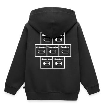 Die Woche Ladezustand - Kinder Premium Organic Hoodie - Schwarz - Hinten - AI Model Kid Male (0cm)