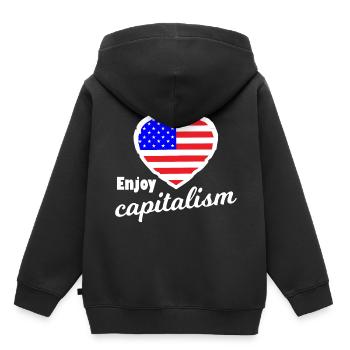 Die amerikanischen Kapitalisten - Kinder Premium Organic Hoodie - Schwarz - Hinten - AI Model Kid Male (0cm)