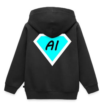 Technologie informatique artificielle - Sweat Premium à capuche enfant bio - noir - Dos - AI Model Kid Male (0cm)