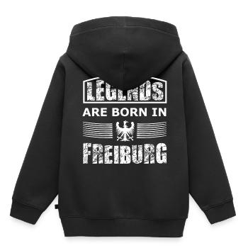 Les légendes de Fribourg - Sweat Premium à capuche enfant bio - noir - Dos - AI Model Kid Male (0cm)